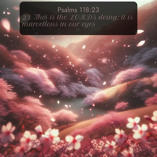 citation biblique : 23. This is the LORD&#039;s doing; it is marvellous in our eyes.
 sur fond image nature