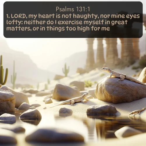 citation biblique : 1. LORD, my heart is not haughty, nor mine eyes lofty: neither do I exercise myself in great matters, or in things too high for me.
 sur fond image nature