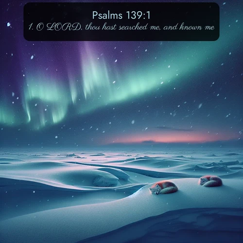 citation biblique : 1. O LORD, thou hast searched me, and known me.
 sur fond image nature