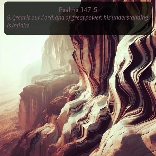 citation biblique : 5. Great is our Lord, and of great power: his understanding is infinite.
 sur fond image nature