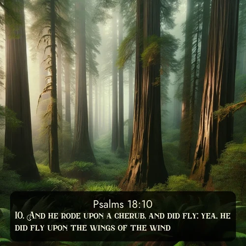 citation biblique : 10. And he rode upon a cherub, and did fly: yea, he did fly upon the wings of the wind.
 sur fond image nature