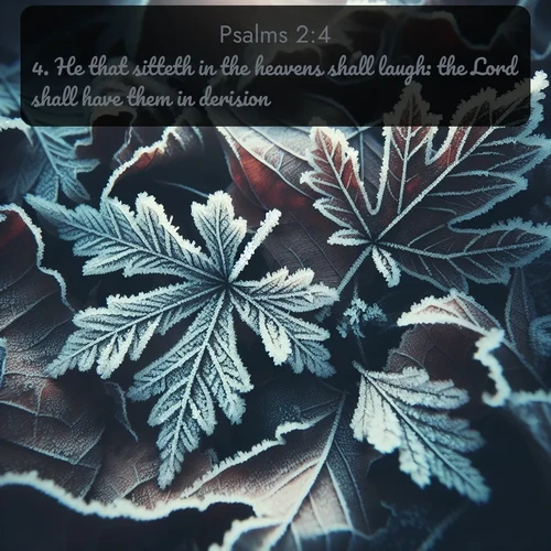 citation biblique : 4. He that sitteth in the heavens shall laugh: the Lord shall have them in derision.
 sur fond image nature