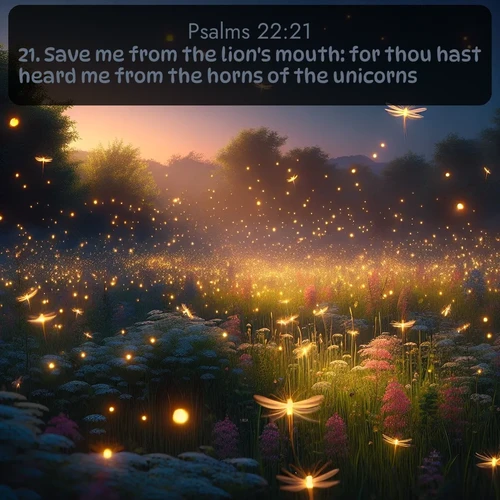 citation biblique : 21. Save me from the lion&#039;s mouth: for thou hast heard me from the horns of the unicorns.
 sur fond image nature