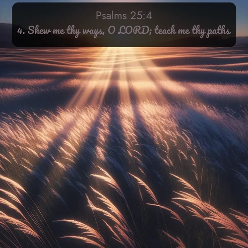 citation biblique : 4. Shew me thy ways, O LORD; teach me thy paths.
 sur fond image nature