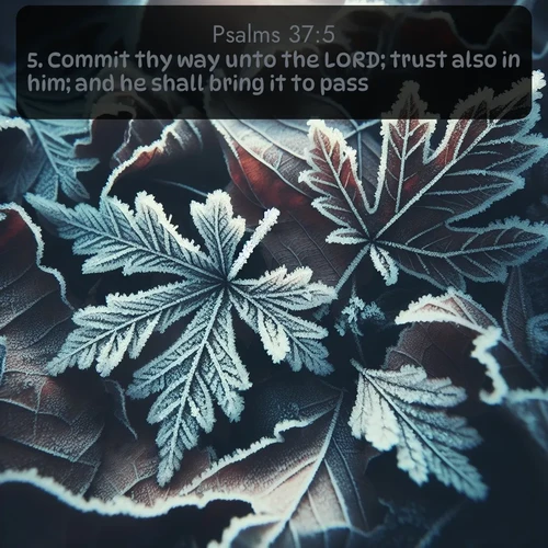 citation biblique : 5. Commit thy way unto the LORD; trust also in him; and he shall bring it to pass.
 sur fond image nature
