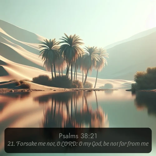 citation biblique : 21. Forsake me not, O LORD: O my God, be not far from me.
 sur fond image nature