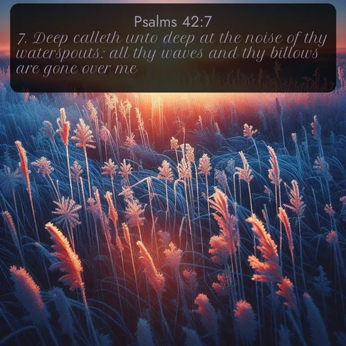 citation biblique : 7. Deep calleth unto deep at the noise of thy waterspouts: all thy waves and thy billows are gone over me.
 sur fond image nature