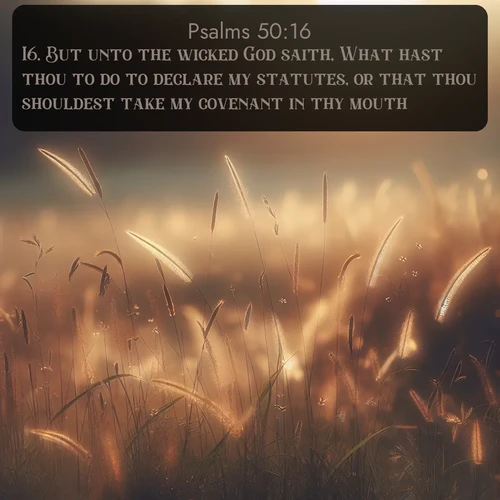 citation biblique : 16. But unto the wicked God saith, What hast thou to do to declare my statutes, or that thou shouldest take my covenant in thy mouth?
 sur fond image nature
