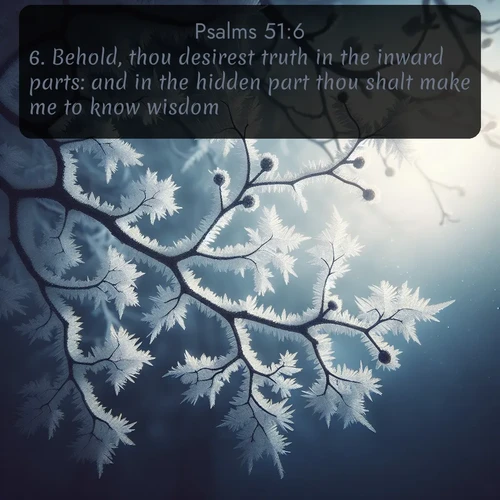 citation biblique : 6. Behold, thou desirest truth in the inward parts: and in the hidden part thou shalt make me to know wisdom.
 sur fond image nature