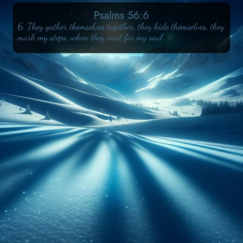 citation biblique : 6. They gather themselves together, they hide themselves, they mark my steps, when they wait for my soul.
 sur fond image nature