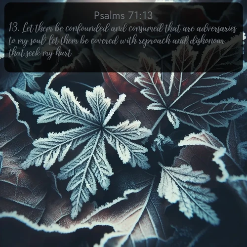 citation biblique : 13. Let them be confounded and consumed that are adversaries to my soul; let them be covered with reproach and dishonour that seek my hurt.
 sur fond image nature