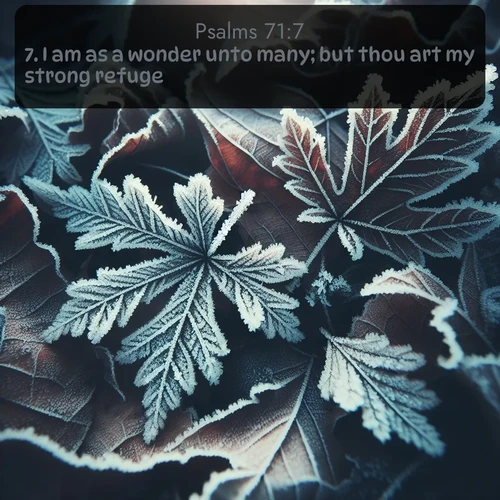 citation biblique : 7. I am as a wonder unto many; but thou art my strong refuge.
 sur fond image nature