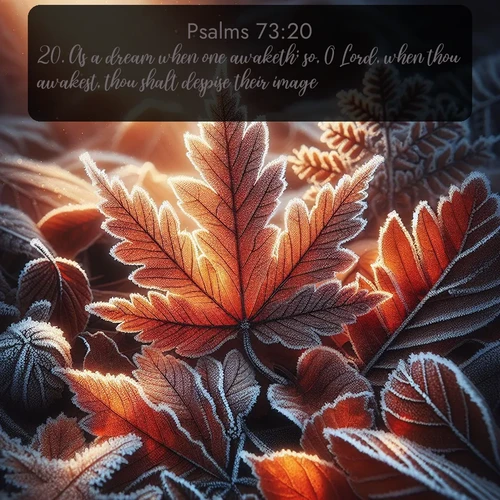 citation biblique : 20. As a dream when one awaketh; so, O Lord, when thou awakest, thou shalt despise their image.
 sur fond image nature