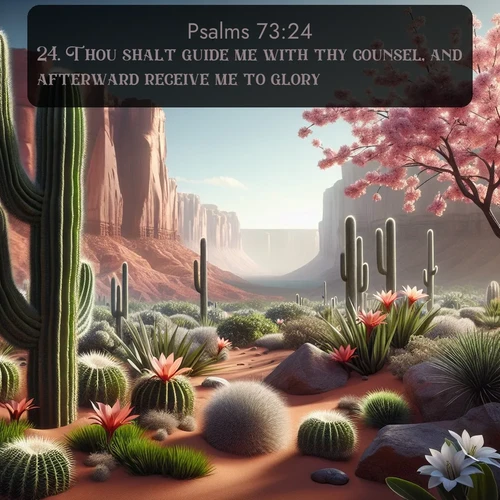 citation biblique : 24. Thou shalt guide me with thy counsel, and afterward receive me to glory.
 sur fond image nature