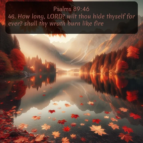 citation biblique : 46. How long, LORD? wilt thou hide thyself for ever? shall thy wrath burn like fire?
 sur fond image nature