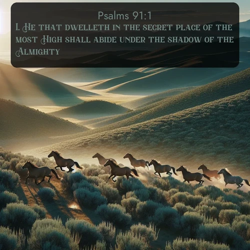 citation biblique : 1. He that dwelleth in the secret place of the most High shall abide under the shadow of the Almighty.
 sur fond image nature