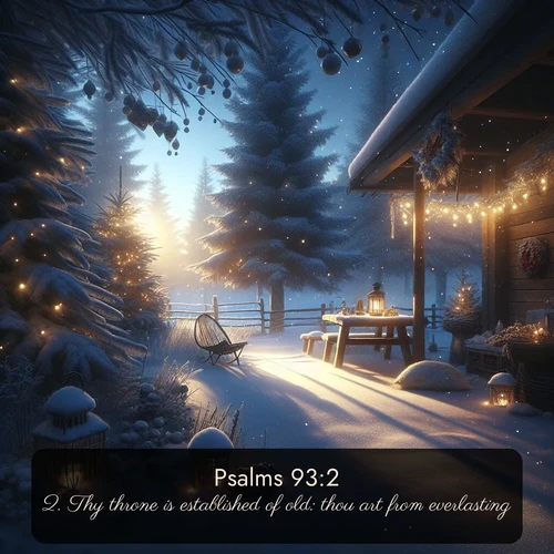 citation biblique : 2. Thy throne is established of old: thou art from everlasting.
 sur fond image nature
