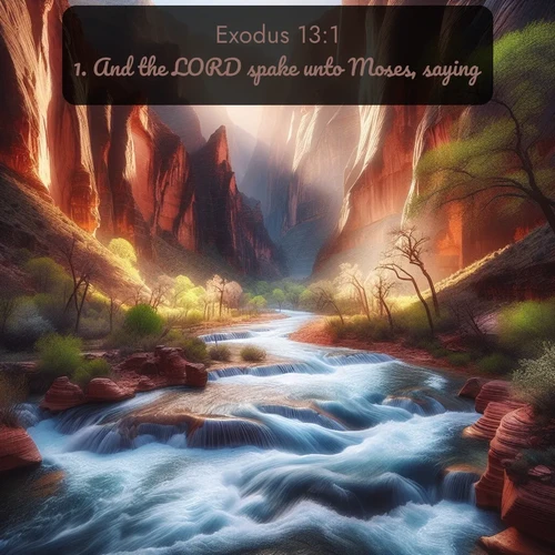 citation biblique : 1. And the LORD spake unto Moses, saying,
 sur fond image nature