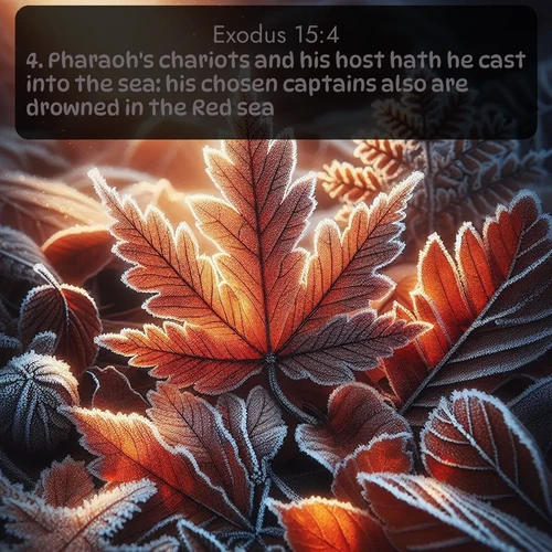 citation biblique : 4. Pharaoh&#039;s chariots and his host hath he cast into the sea: his chosen captains also are drowned in the Red sea.
 sur fond image nature