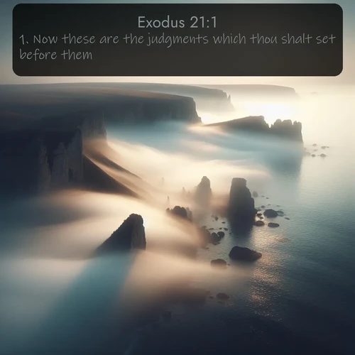 citation biblique : 1. Now these are the judgments which thou shalt set before them.
 sur fond image nature