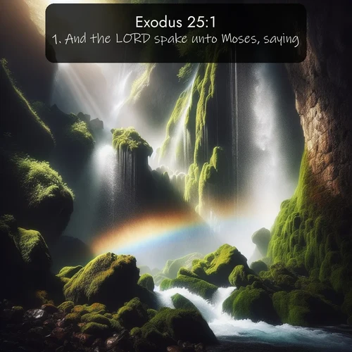 citation biblique : 1. And the LORD spake unto Moses, saying,
 sur fond image nature