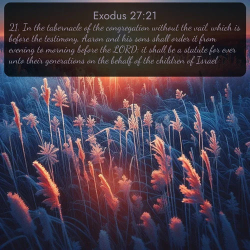 citation biblique : 21. In the tabernacle of the congregation without the vail, which is before the testimony, Aaron and his sons shall order it from evening to morning before the LORD: it shall be a statute for ever unto their generations on the behalf of the children of Israel.
 sur fond image nature