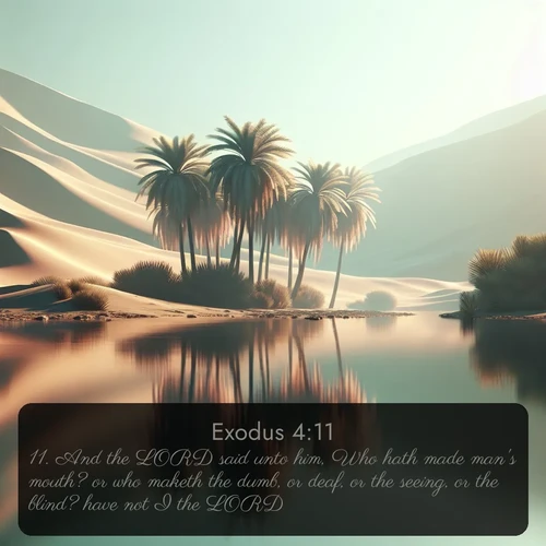 citation biblique : 11. And the LORD said unto him, Who hath made man&#039;s mouth? or who maketh the dumb, or deaf, or the seeing, or the blind? have not I the LORD?
 sur fond image nature