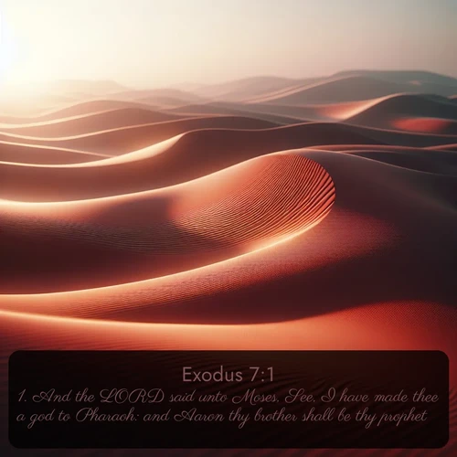 citation biblique : 1. And the LORD said unto Moses, See, I have made thee a god to Pharaoh: and Aaron thy brother shall be thy prophet.
 sur fond image nature