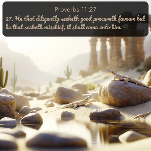 citation biblique : 27. He that diligently seeketh good procureth favour: but he that seeketh mischief, it shall come unto him.
 sur fond image nature