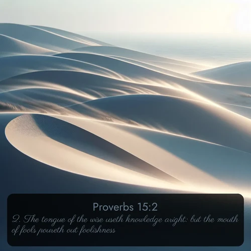citation biblique : 2. The tongue of the wise useth knowledge aright: but the mouth of fools poureth out foolishness.
 sur fond image nature