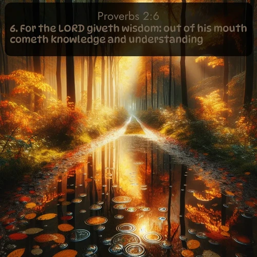 citation biblique : 6. For the LORD giveth wisdom: out of his mouth cometh knowledge and understanding.
 sur fond image nature