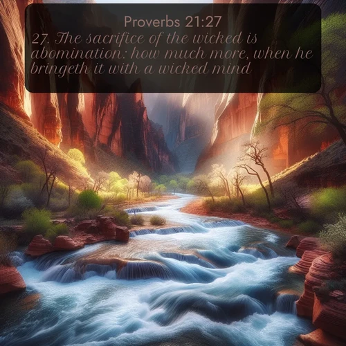 citation biblique : 27. The sacrifice of the wicked is abomination: how much more, when he bringeth it with a wicked mind?
 sur fond image nature