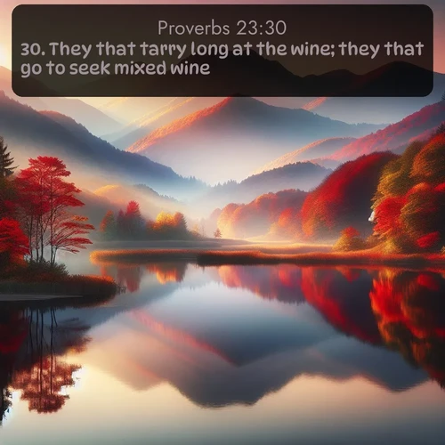 citation biblique : 30. They that tarry long at the wine; they that go to seek mixed wine.
 sur fond image nature
