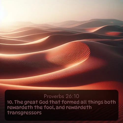 citation biblique : 10. The great God that formed all things both rewardeth the fool, and rewardeth transgressors.
 sur fond image nature