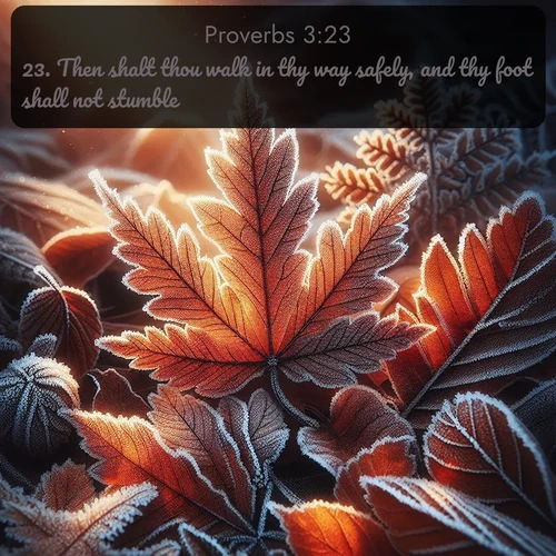 citation biblique : 23. Then shalt thou walk in thy way safely, and thy foot shall not stumble.
 sur fond image nature
