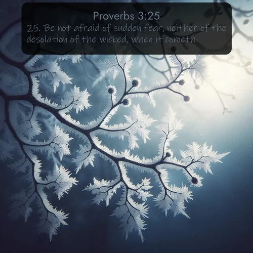 citation biblique : 25. Be not afraid of sudden fear, neither of the desolation of the wicked, when it cometh.
 sur fond image nature