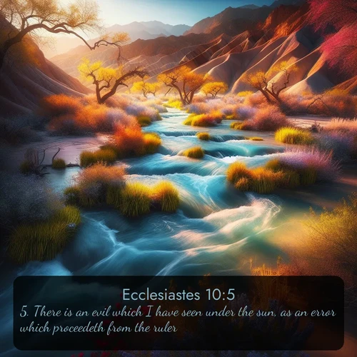 citation biblique : 5. There is an evil which I have seen under the sun, as an error which proceedeth from the ruler:
 sur fond image nature