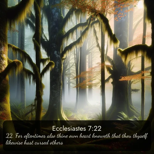citation biblique : 22. For oftentimes also thine own heart knoweth that thou thyself likewise hast cursed others.
 sur fond image nature