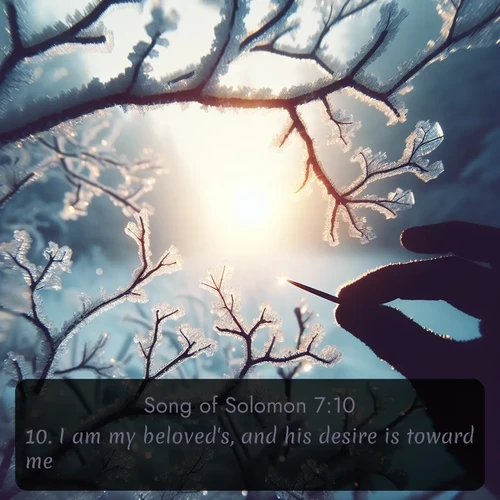 citation biblique : 10. I am my beloved&#039;s, and his desire is toward me.
 sur fond image nature