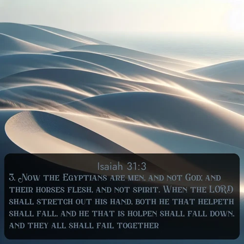 citation biblique : 3. Now the Egyptians are men, and not God; and their horses flesh, and not spirit. When the LORD shall stretch out his hand, both he that helpeth shall fall, and he that is holpen shall fall down, and they all shall fail together.
 sur fond image nature