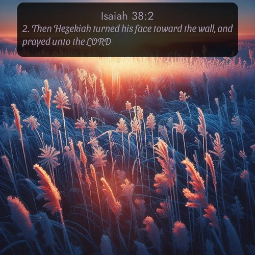 citation biblique : 2. Then Hezekiah turned his face toward the wall, and prayed unto the LORD,
 sur fond image nature