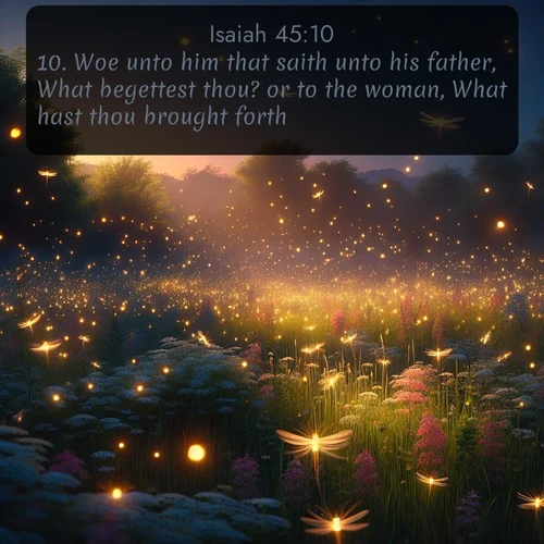 citation biblique : 10. Woe unto him that saith unto his father, What begettest thou? or to the woman, What hast thou brought forth?
 sur fond image nature