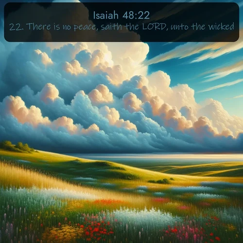 citation biblique : 22. There is no peace, saith the LORD, unto the wicked.
 sur fond image nature