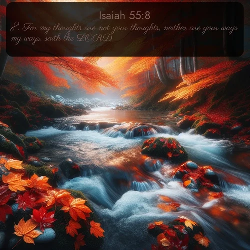 citation biblique : 8. For my thoughts are not your thoughts, neither are your ways my ways, saith the LORD.
 sur fond image nature