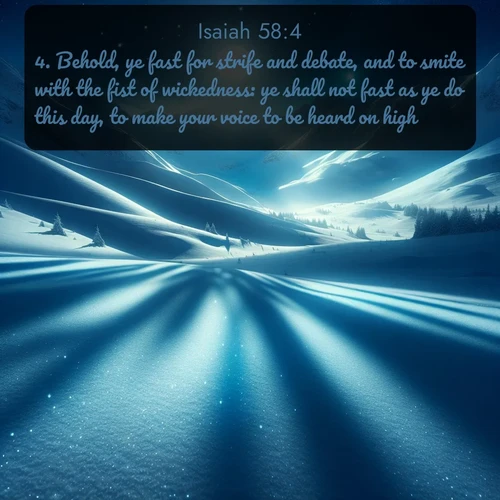 citation biblique : 4. Behold, ye fast for strife and debate, and to smite with the fist of wickedness: ye shall not fast as ye do this day, to make your voice to be heard on high.
 sur fond image nature
