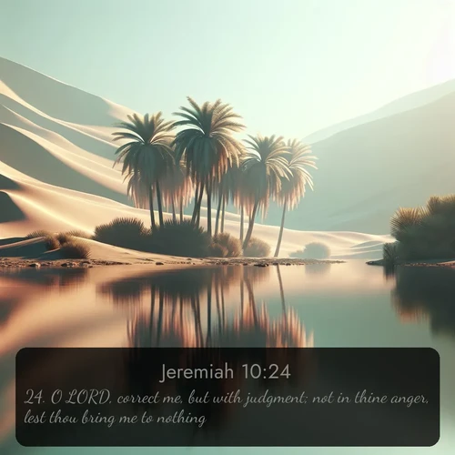 citation biblique : 24. O LORD, correct me, but with judgment; not in thine anger, lest thou bring me to nothing.
 sur fond image nature