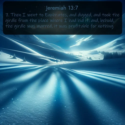 citation biblique : 7. Then I went to Euphrates, and digged, and took the girdle from the place where I had hid it: and, behold, the girdle was marred, it was profitable for nothing.
 sur fond image nature