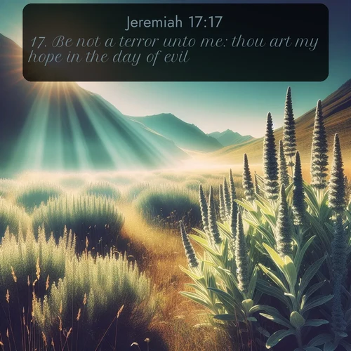 citation biblique : 17. Be not a terror unto me: thou art my hope in the day of evil.
 sur fond image nature