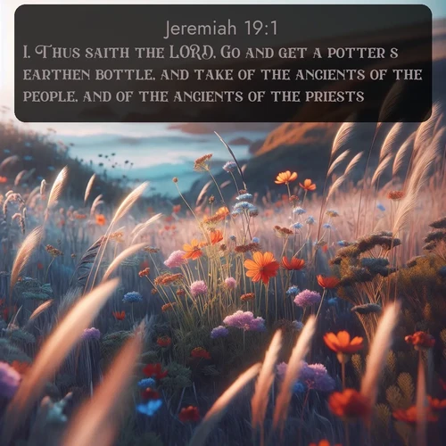 citation biblique : 1. Thus saith the LORD, Go and get a potter&#039;s earthen bottle, and take of the ancients of the people, and of the ancients of the priests;
 sur fond image nature