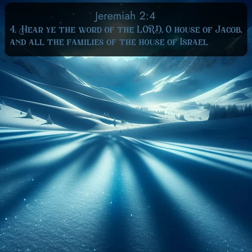 citation biblique : 4. Hear ye the word of the LORD, O house of Jacob, and all the families of the house of Israel:
 sur fond image nature